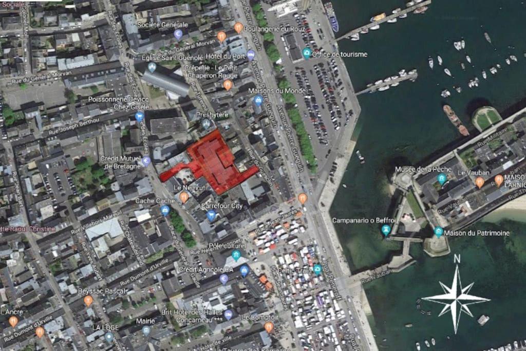 L'Hermine Terrasse Et Parking, 500 Plage Конкарно Екстериор снимка
